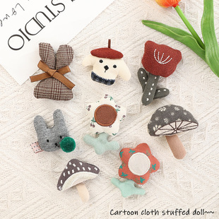 2026新款韩版可爱布艺卡通萌宠胸针日系小动物玩偶装饰别针小饰品