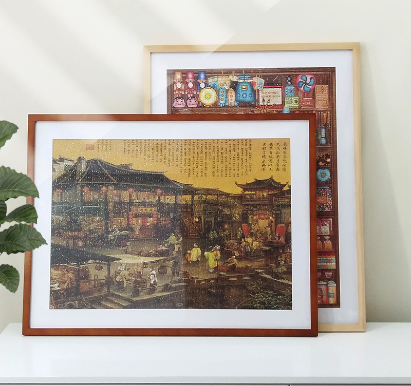 定制实木拼图相框100030寸