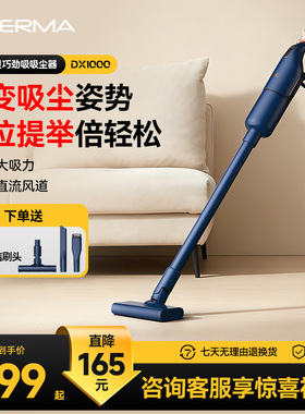 德尔玛吸尘器家用小型手持式大吸力车用猫毛地毯吸尘机强力大功率