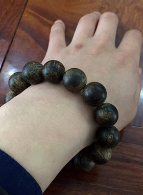 国内一手货源 天然沉香手串佛珠手链单圈持珠1.6cm16,mm保真