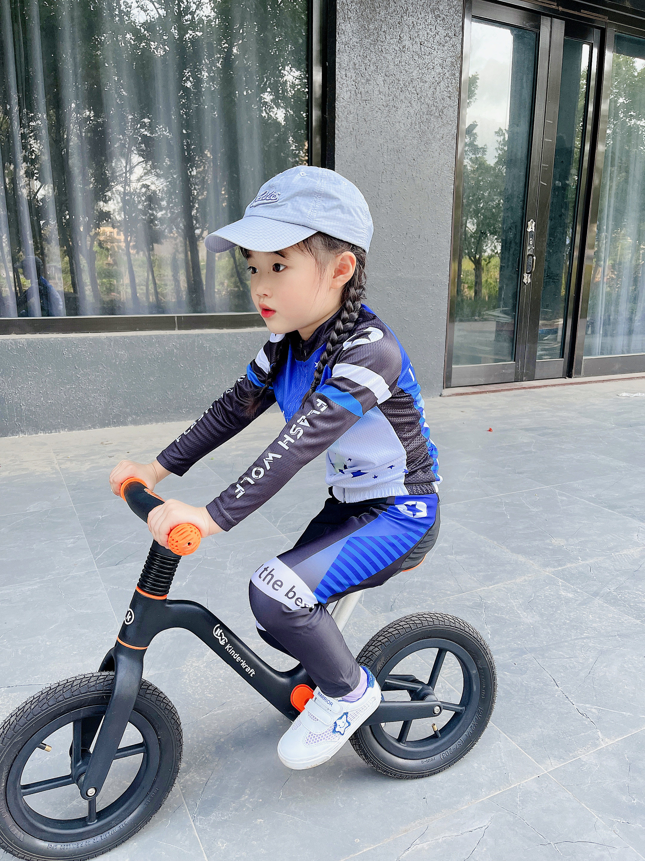 2022春秋季儿童平衡车骑行服轮滑服长袖运动自行车训练比赛