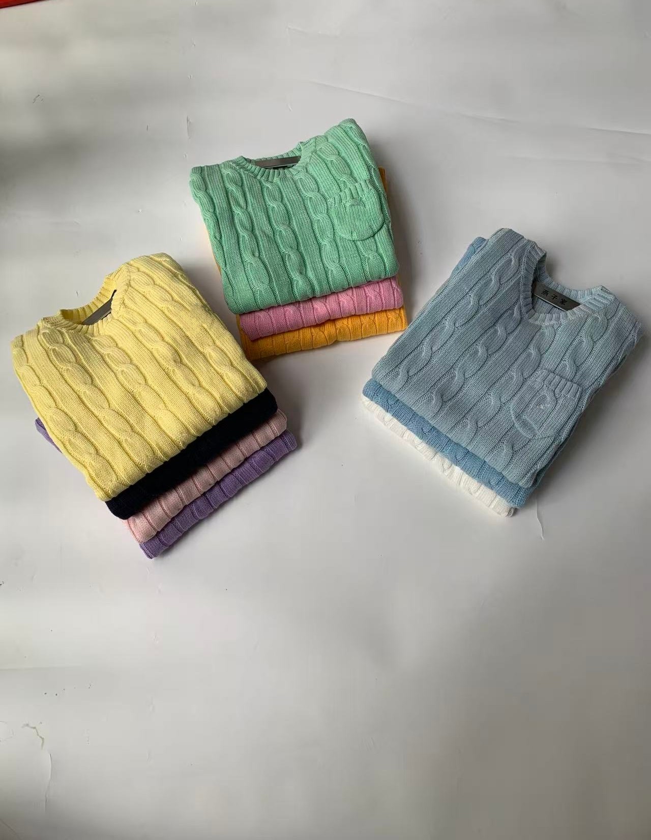 女士春秋圆领麻花短袖针织衫纯棉气质通勤绞花针织上衣