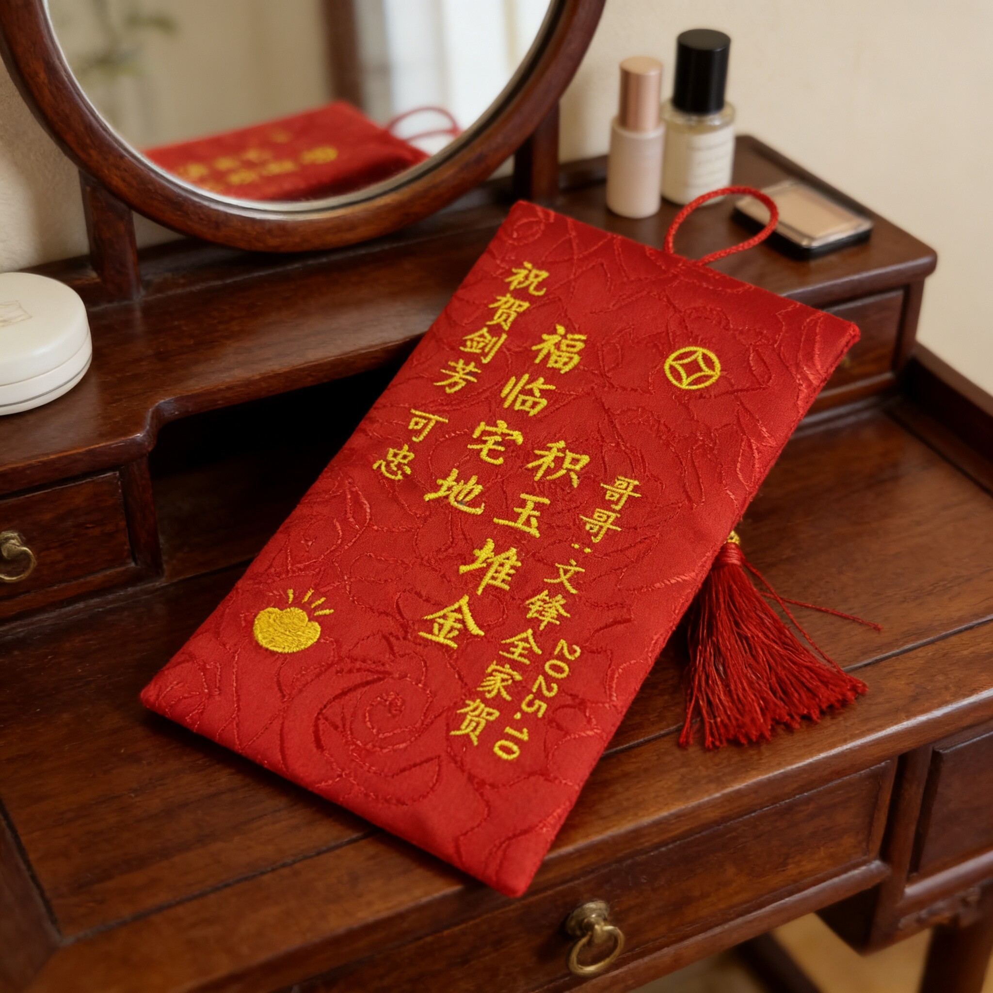 2026乔迁之喜高档刺绣布艺红包袋新居入宅创意绸缎礼金袋定制红包