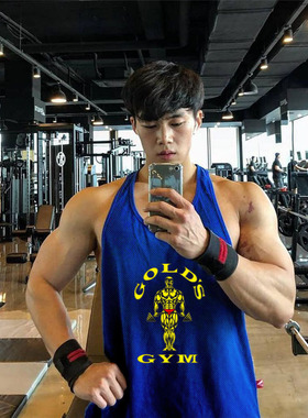 速干工字背心男士健身运动服网孔透气U领Gym quick-drying vest