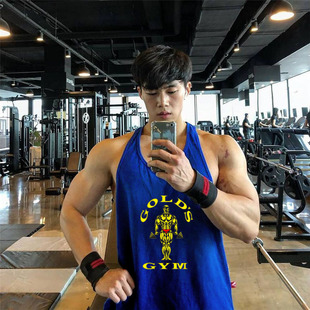 drying quick vest 健身运动服网孔透气U领Gym 速干工字背心男士