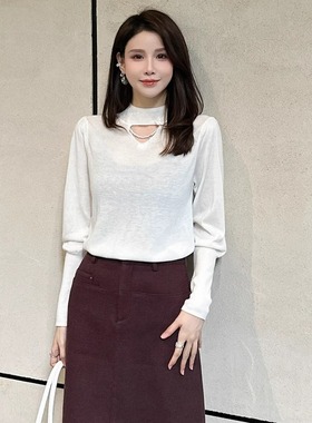 DI-SUI欧货2025秋冬新款女装00510立体花棉羊毛设计感镂空毛衣