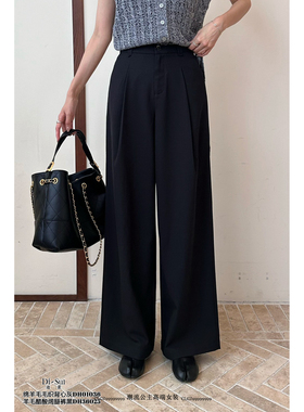 特价DI-SUI欧货2025秋冬新款女装36025潮流时尚黑色宽松阔腿裤