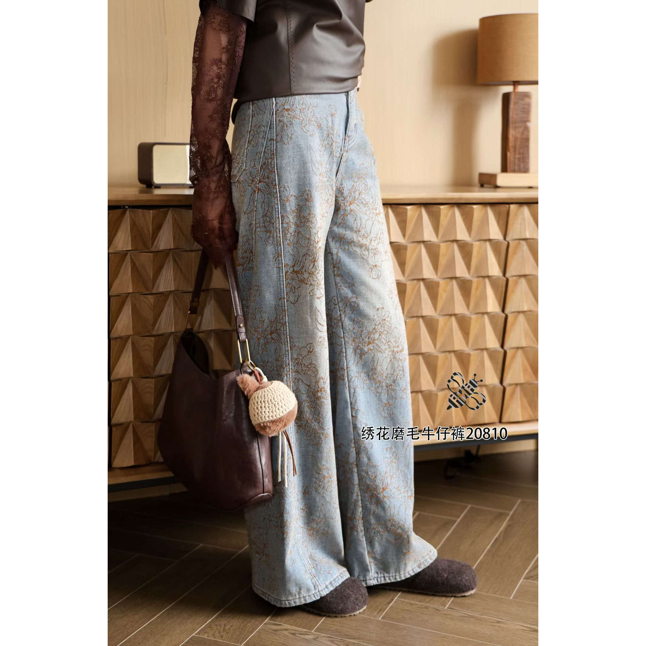 2025新款女装阔腿牛仔裤