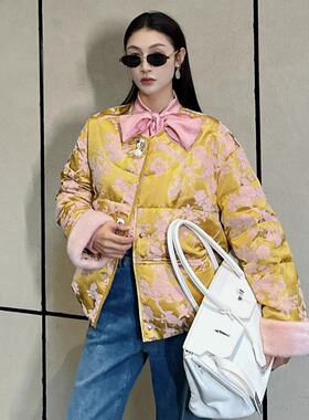 定制DI-SUI正品2025秋冬新款女装08525新中式可拆卸水貂毛羽绒服