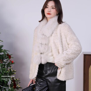 女824546老钱风环保貂毛皮草外套 2025秋冬新款 特价 定制SANER正品