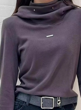 特价R正品欧货2025秋冬新款女装22679百搭款连帽绒棉长袖上衣