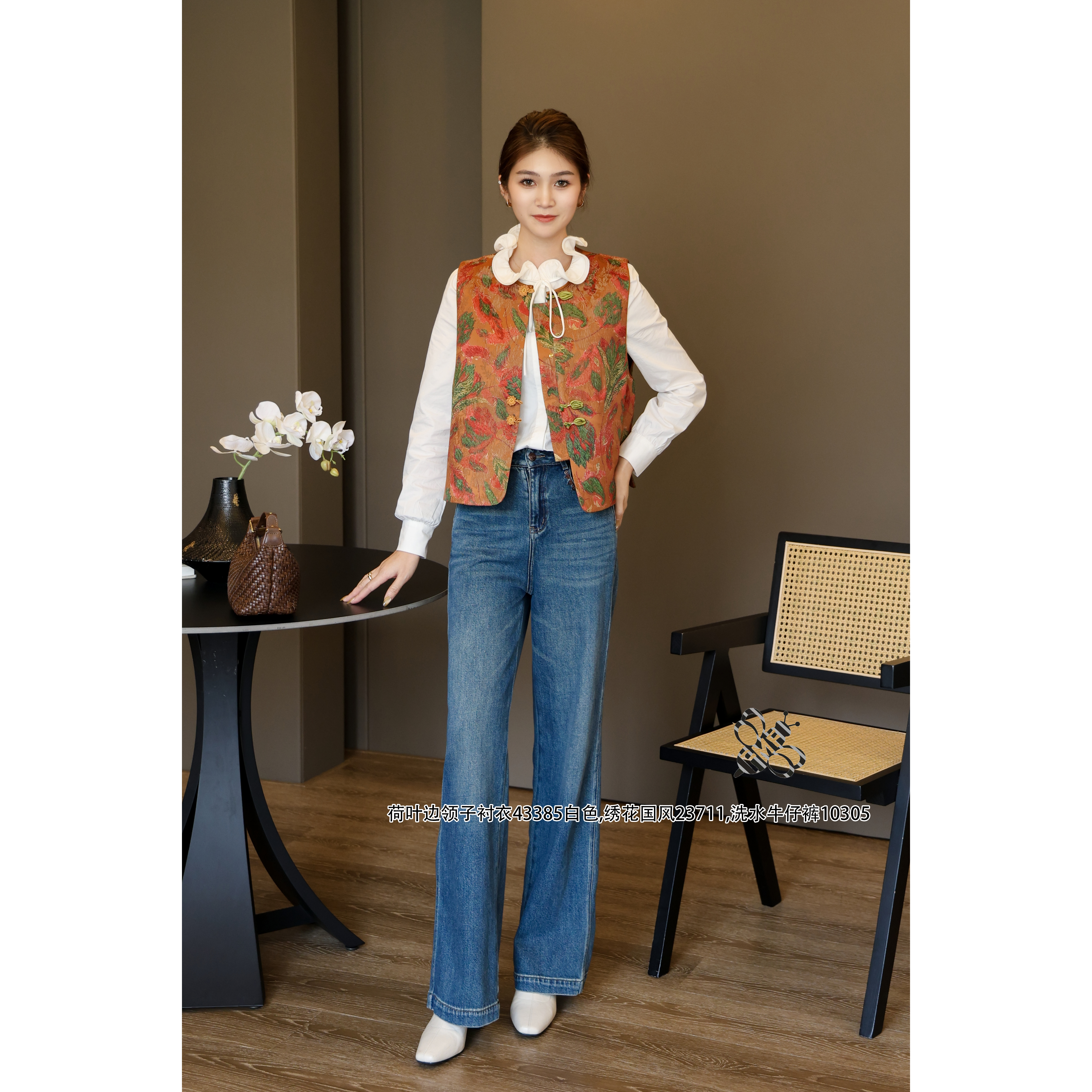 FMF正品2025新款短款新中式马甲