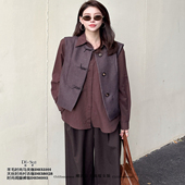 SUI正品 2025秋冬新款 现货特价 女装 35101羊毛舒适纽扣马甲外套