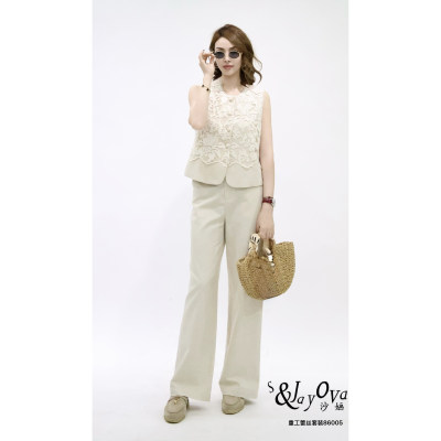 FMF正品春夏女装刺绣蕾丝两件套