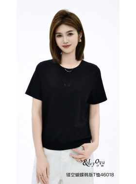 FMF正品2026春夏新款S&Jayova女装46018精致镂空蝴蝶韩版T恤