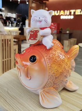 家居乔迁新居礼品锦鲤招财猫摆件公司店铺开业礼物收银前台装饰品