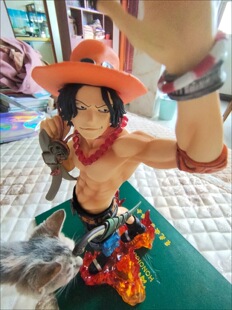 海贼王 挥手艾斯 魔改版 墨色 油画色 火焰地台 艾斯手办模型摆件