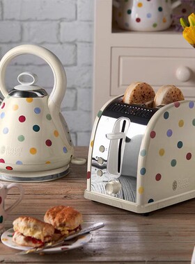 英国Russell Hobbs领豪EmmaBridgewater复古静音波点电水壶烧水壶