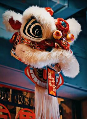 元旦装饰中国风布置狮头挂件