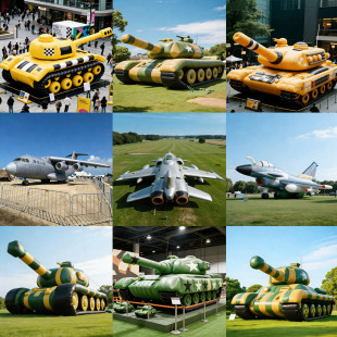 大型充气坦克气模模型户外展览仿真军事主题气模道具充气定制气模