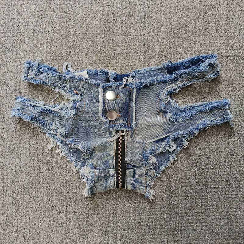 拉链牛仔短裤女夏季新款爆款时尚洋气低腰显瘦热裤性感三角超短裤