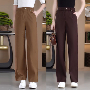 窄版休闲阔腿裤2026新款春夏女士高腰宽松显瘦垂感遮肉简约直筒裤