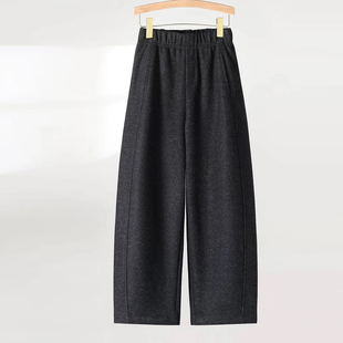 冬季羊毛加厚显瘦遮肉休闲2025秋冬窄版阔腿裤显高九分弯刀裤女裤