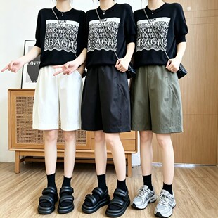 2026夏季新款洋气薄款休闲短裤女士百搭宽松显瘦高腰阔腿五分中裤