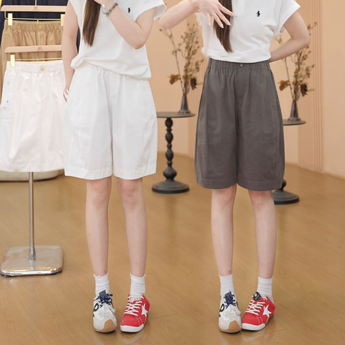 2026新夏薄款阔腿弯刀短裤女夏外