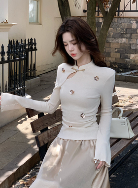 木子李的李2025设计感上衣收腰针织衫夏高腰半身裙新中式套装早秋