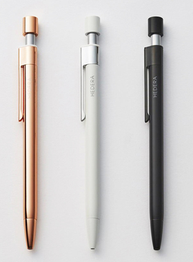 HEDERA茑屋书店0.7mm圆珠笔 金属笔 黑色笔芯 简约大气日系风格