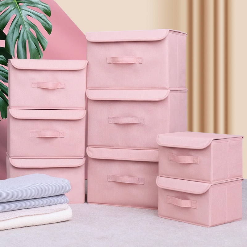 百草园棉麻布艺整理收纳箱学生宿舍衣物衣柜盒子箱子折叠储物盒