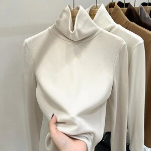 德绒高领加绒加厚打底衫女秋冬季新款修身上衣保暖内搭长袖t恤女