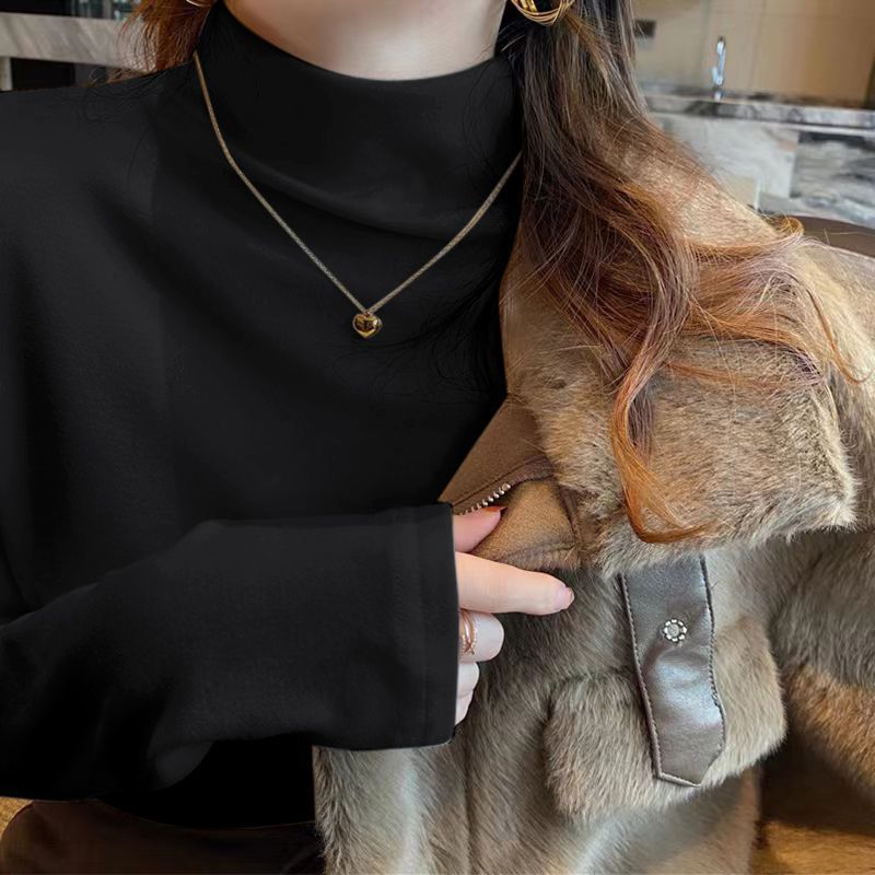 德绒秋冬季打底衫女气质软糯内搭