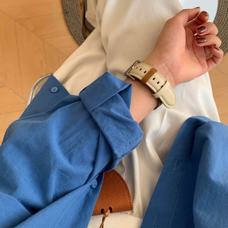 克莱因蓝色衬衫女外搭防晒衬衣