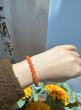 天然南红玛瑙手串女红色玉髓手链冰种本命年甜美转运水晶饰品