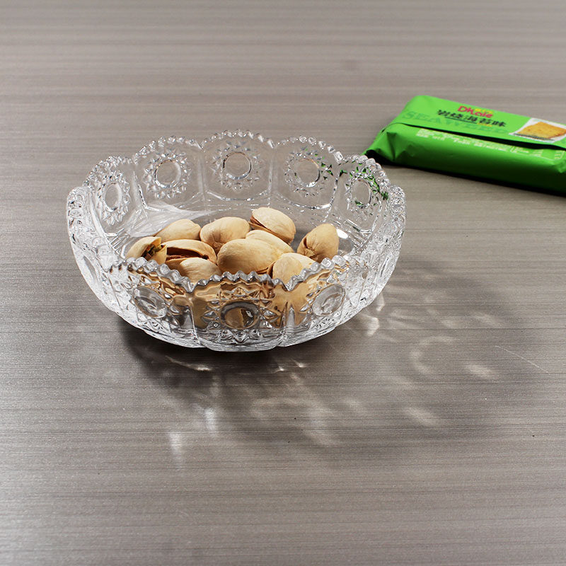 透明玻璃碗手工雕花果盘装饰收纳碗家居复古风摆件太阳花精致味碟,餐饮具,碗,淘宝优惠券,粉丝福利购,淘宝优惠卷