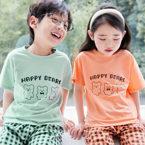 儿童短袖套装纯棉夏男女童家居服