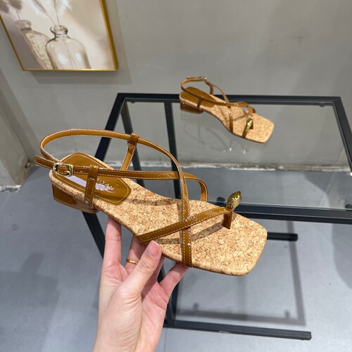 小众设计感交叉细带罗马套趾凉鞋