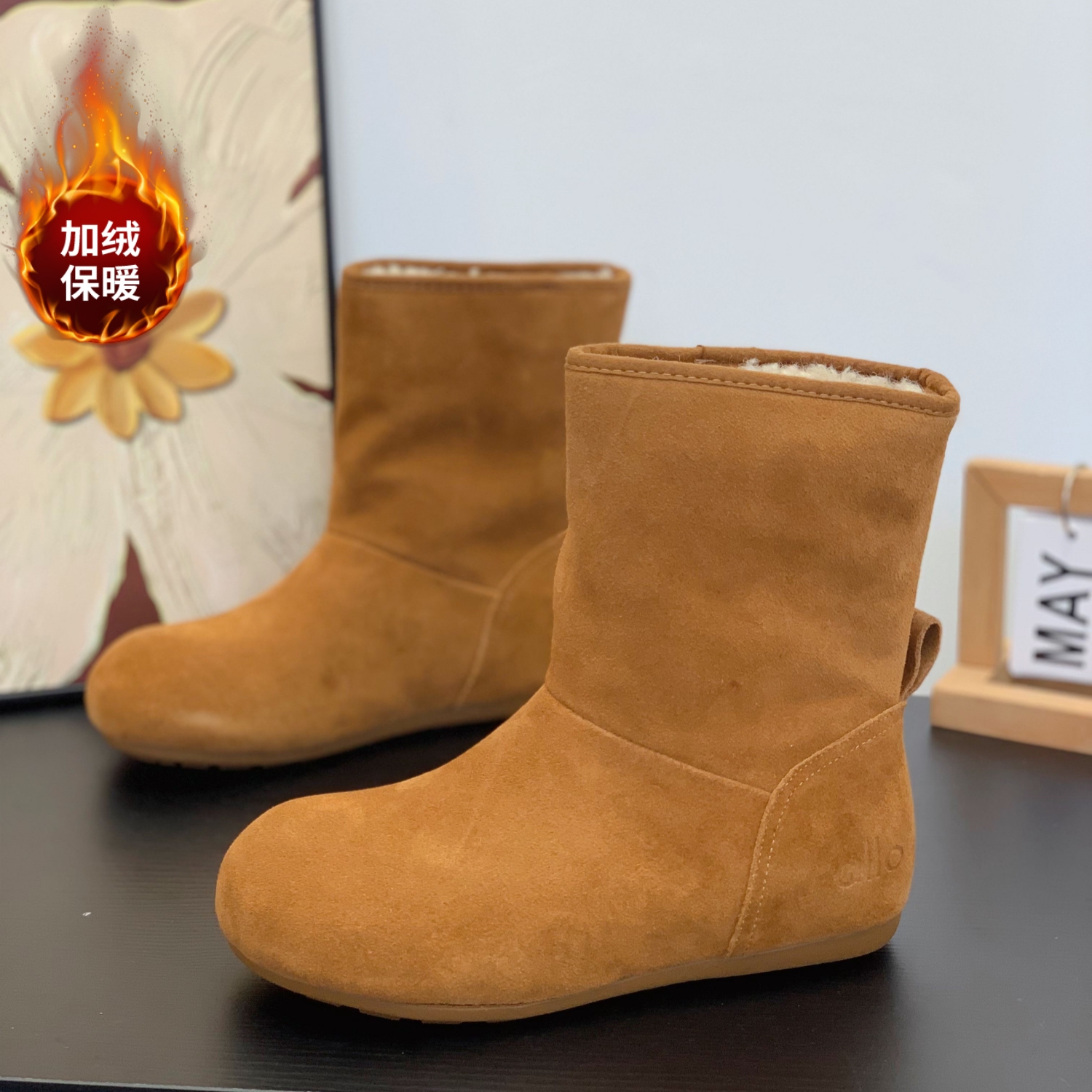 软底舒适通勤百搭减龄绒面雪地靴