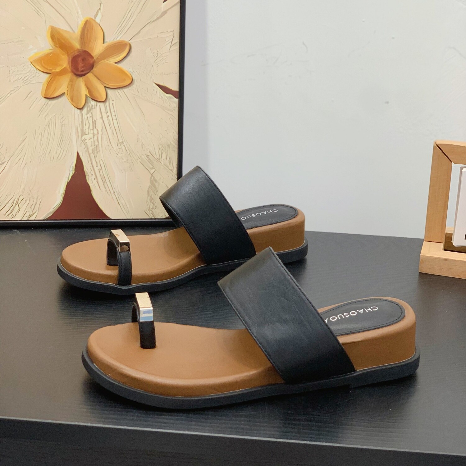 复古法式套趾凉拖鞋女夏外穿2026新款厚底防滑海边沙滩夹脚人字拖