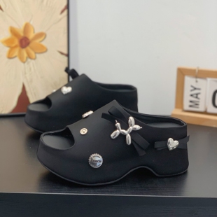 内增高6CM露趾一字拖小个子女2026夏超火轻便外穿时尚 百搭凉拖鞋