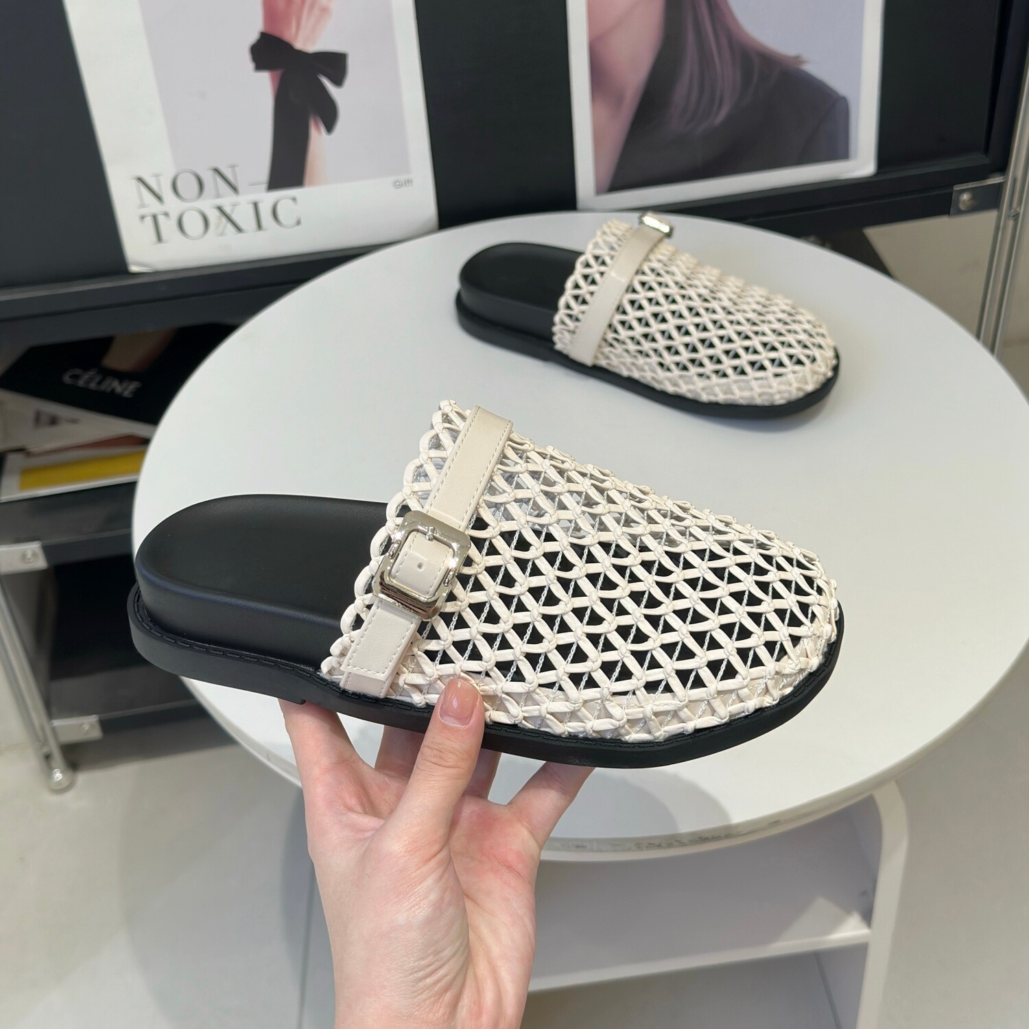 复古镂空编织包头拖鞋女夏外穿2026新款一脚蹬百搭透气懒人半拖鞋