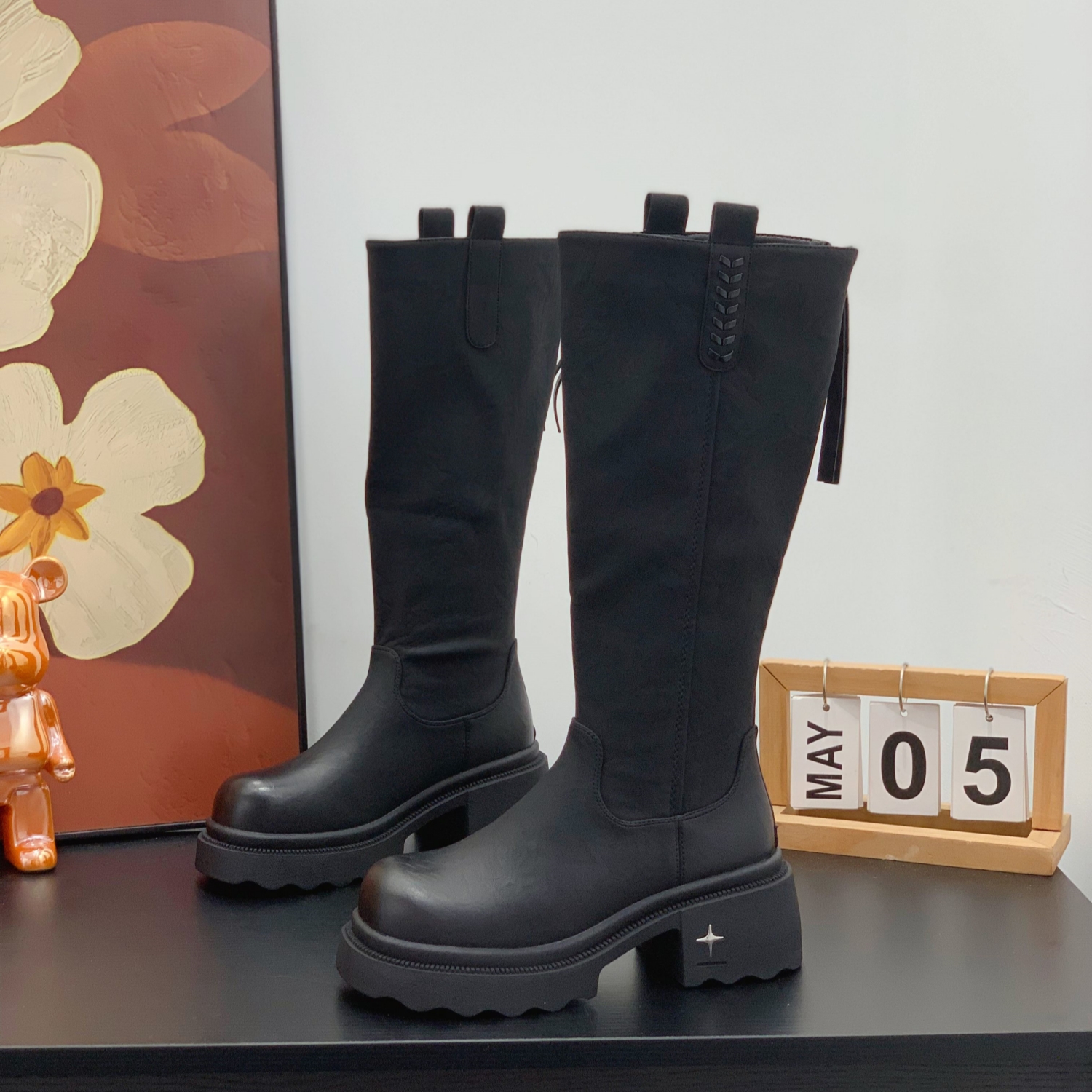 显腿长显腿细时尚百搭高级骑士靴