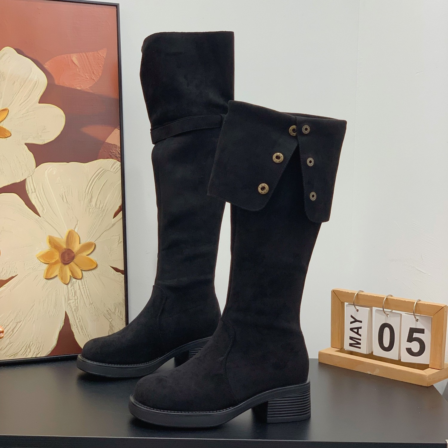 时尚高级感百搭潮流小个子长筒靴