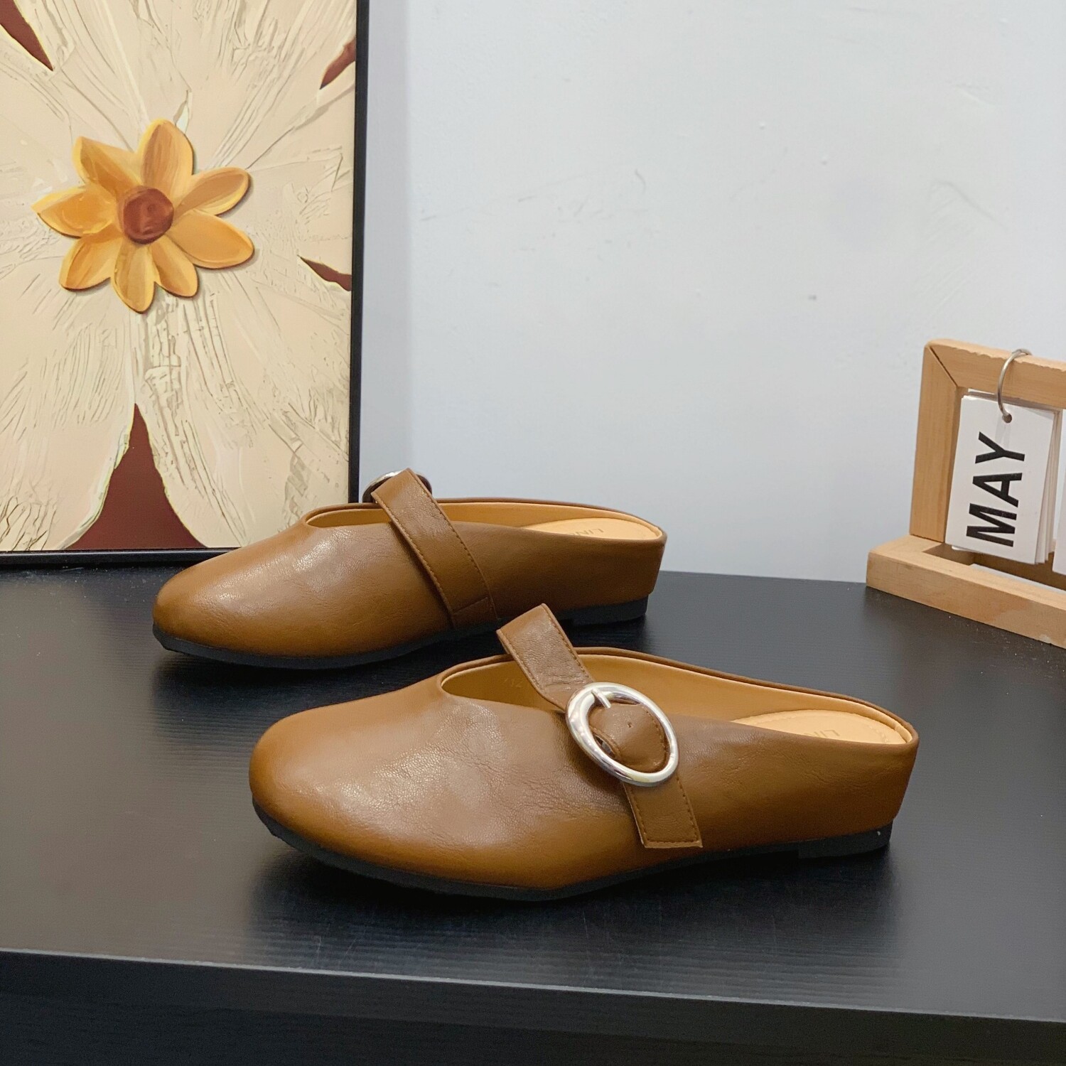 复古内增高包头拖鞋女2026夏季新款一脚蹬懒人温柔风玛丽珍半拖鞋