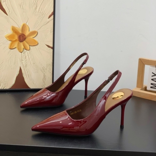 超高细跟8CM高跟鞋小个子女2026夏新款法式气质尖头包头时装凉鞋