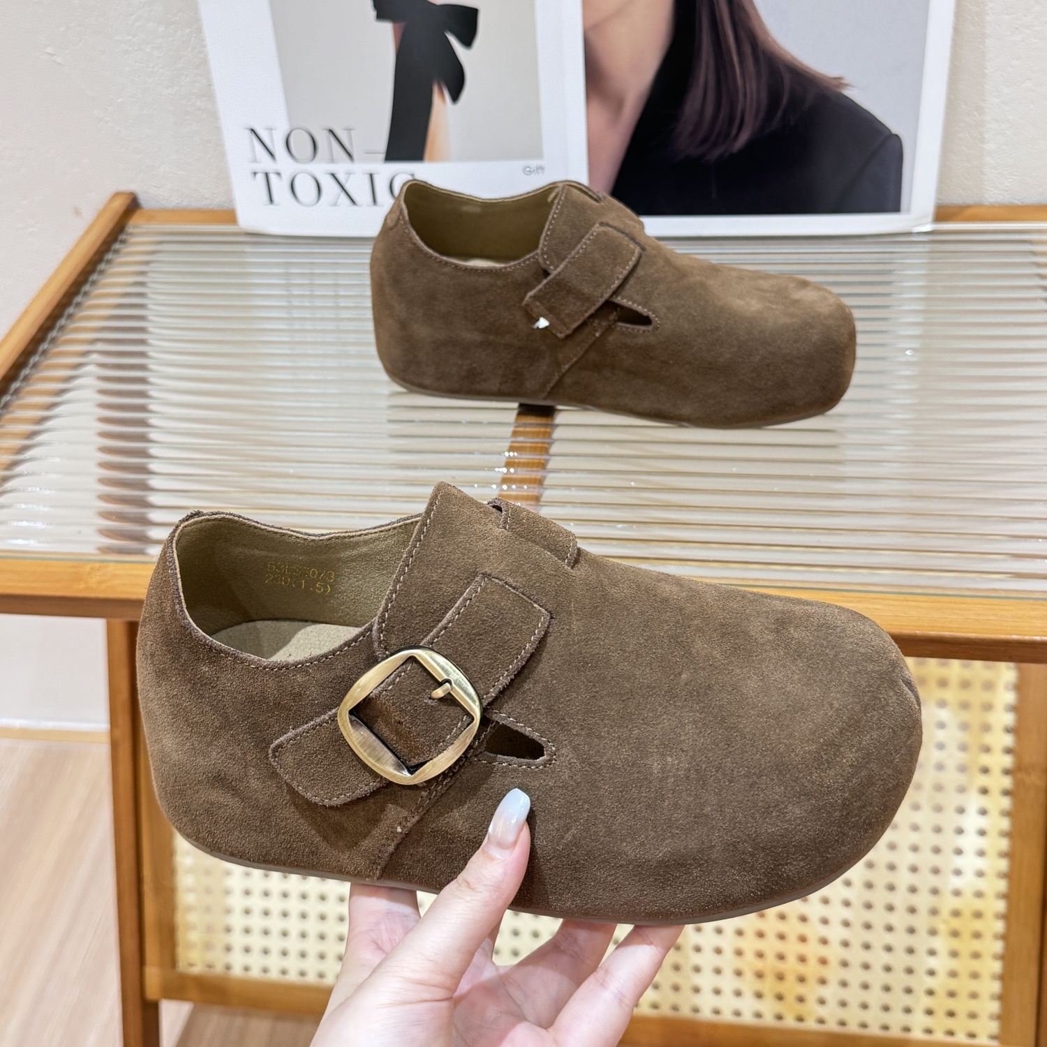 复古简约厚底显腿长踩脚两穿单鞋