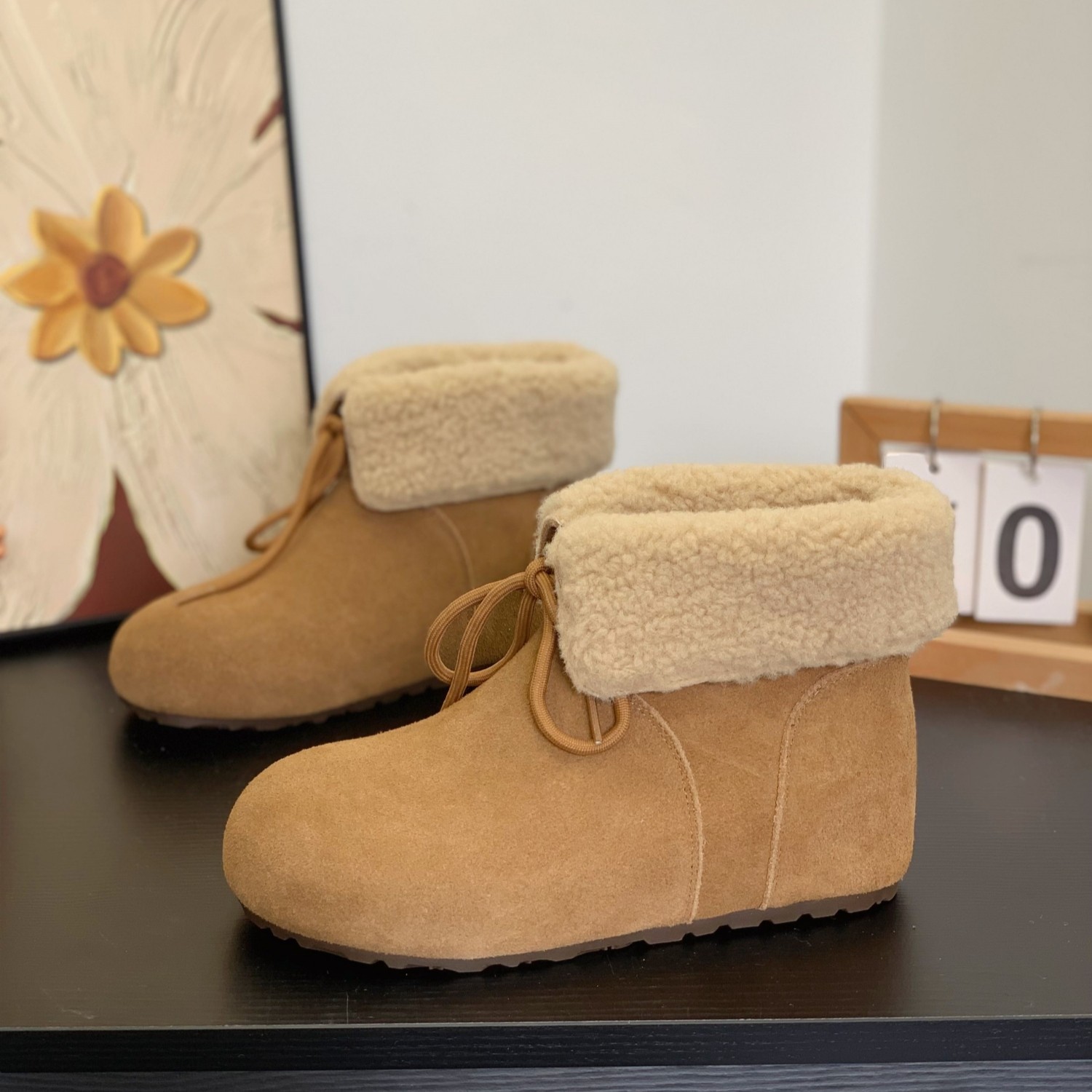 爆款两穿内增高系带勃肯棉靴2025冬季加绒保暖毛毛靴显脚小雪地靴