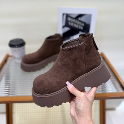 小个子复古增高短筒大头勃肯靴子